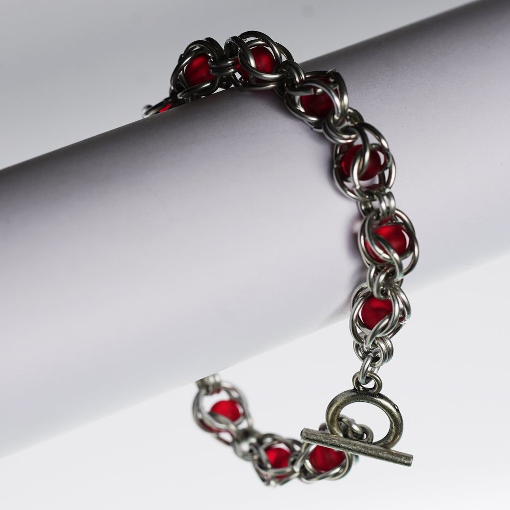 Caged Bead Chainmaille Bracelet